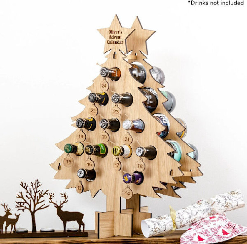 Juletre Adventskalender Tre Øl Vinflaskeholder B