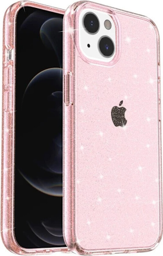 iPhone 15 Deksel Hybrid Glitter Rosa