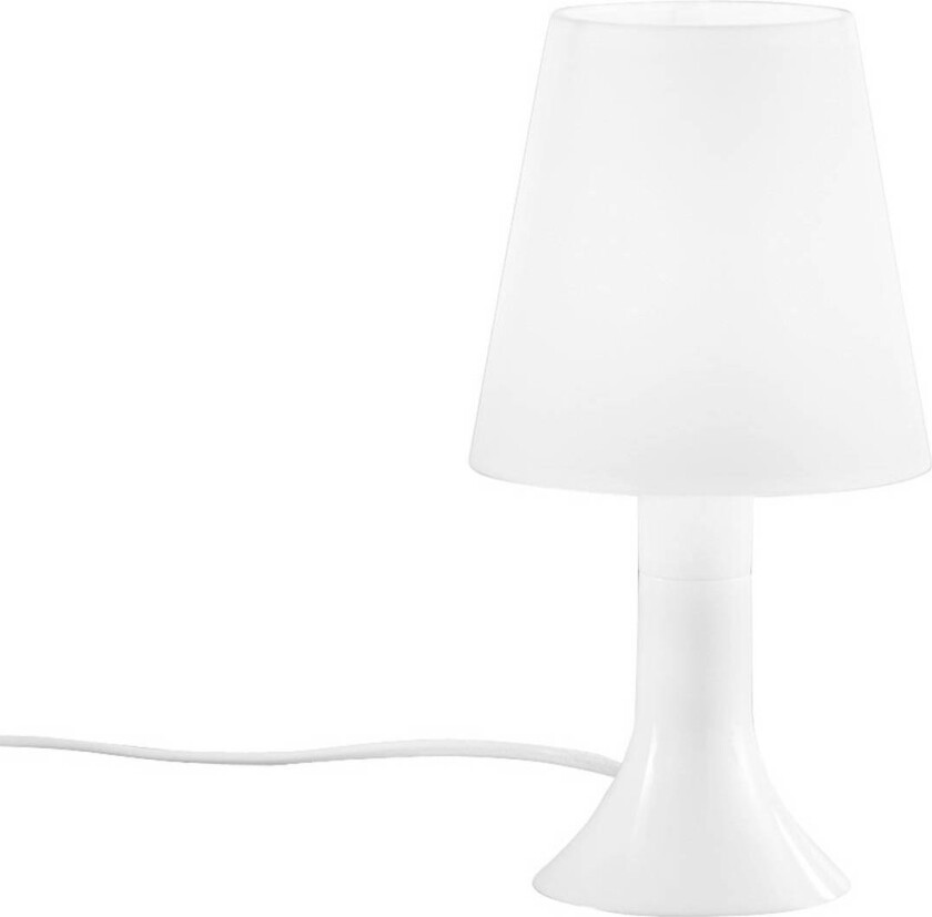 Bordlampe BINGO Lumetto, hvit, høyde 24,5 cm, plast