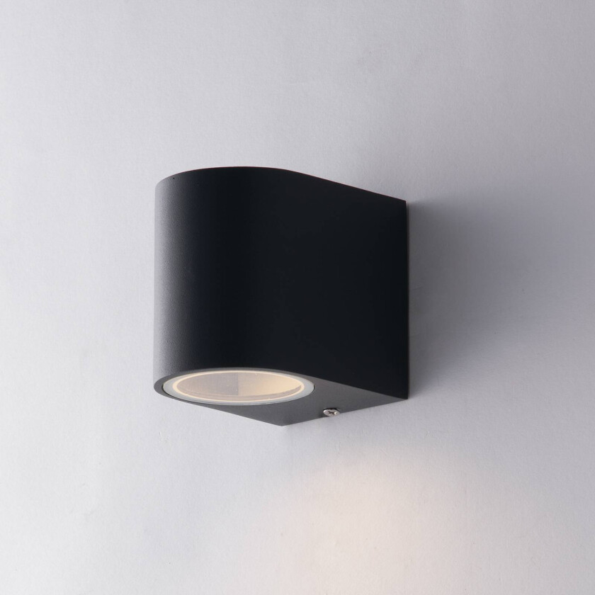 Utendørs vegglampe ONE, antrasitt, høyde 8 cm, metall, IP54