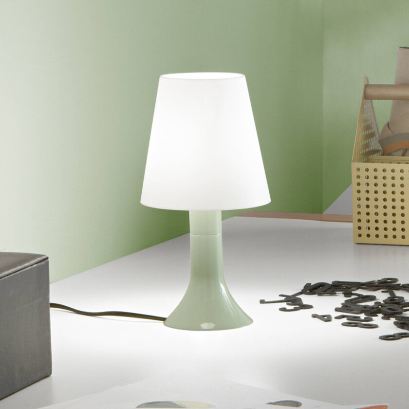 Bordlampe BINGO Lumetto, grønn/hvit, høyde 24,5 cm