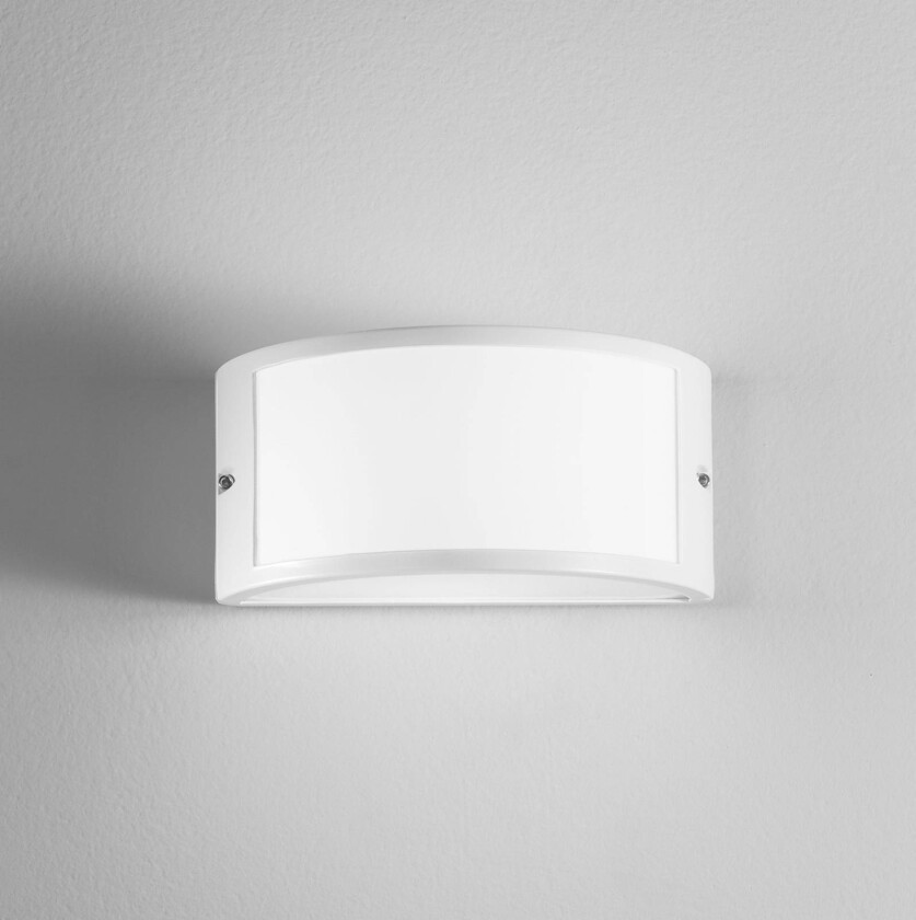 Utendørs vegglampe Austin, hvit, bredde 25 cm, metall, IP54