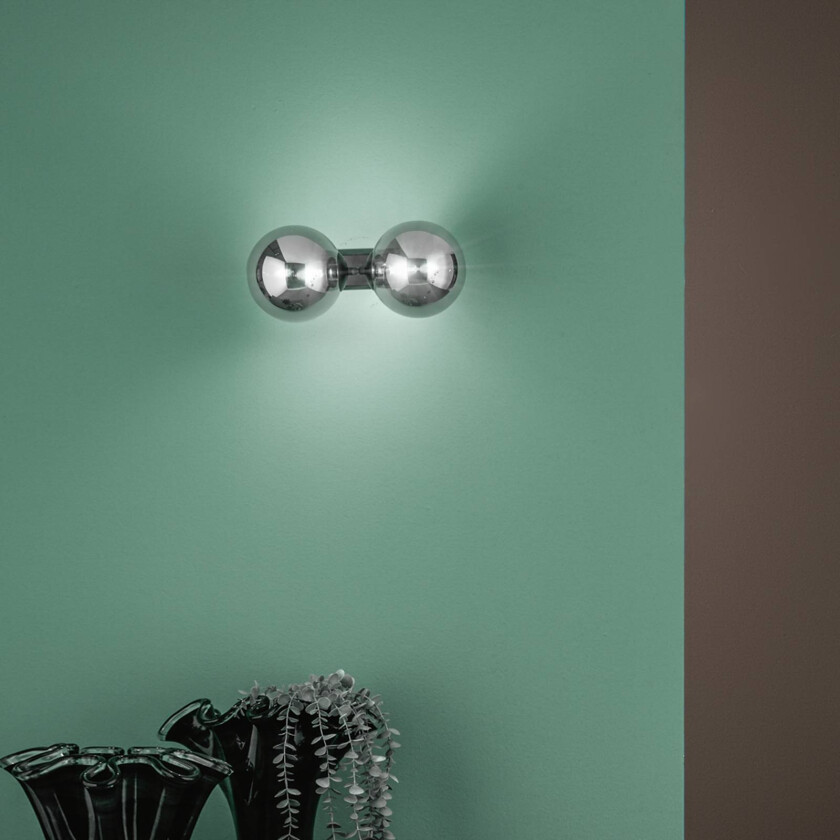 Vegglampe HONEY, høyde 23 cm, svart/røykgrå, 2 lyskilder