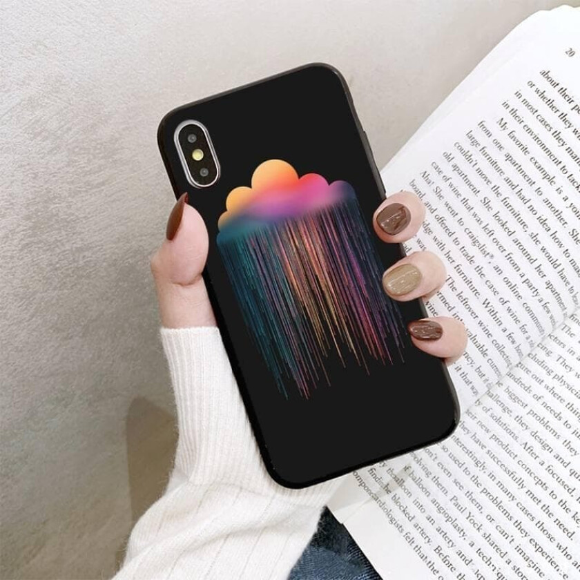 iPhone 12 Pro Max case rain clouds with the colors of the rainbow
