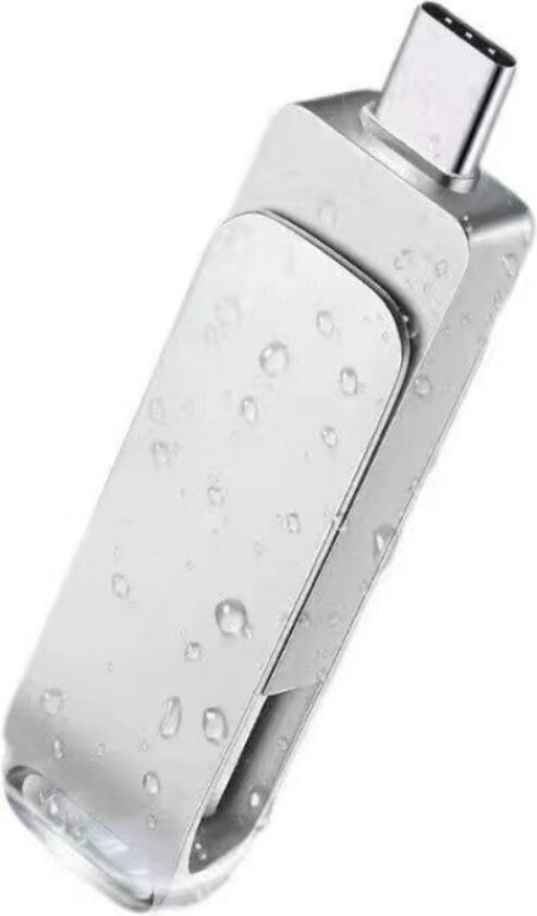 3-i-1 USB-minnepinne Høyhastighets USB 3.0 for datamaskin og smarttelefon - Sølv sinklegering 64GB
