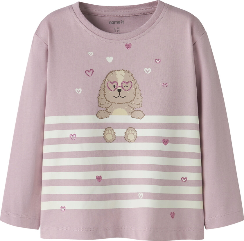Genser - NmfValiane - Dawn Rosa/Dog Heart Stripe - - 3 år (98) - Genser