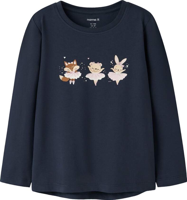 Genser - NmfVix - Navy Blazer/Dyreballerinaer - - 6 år (116) - Genser