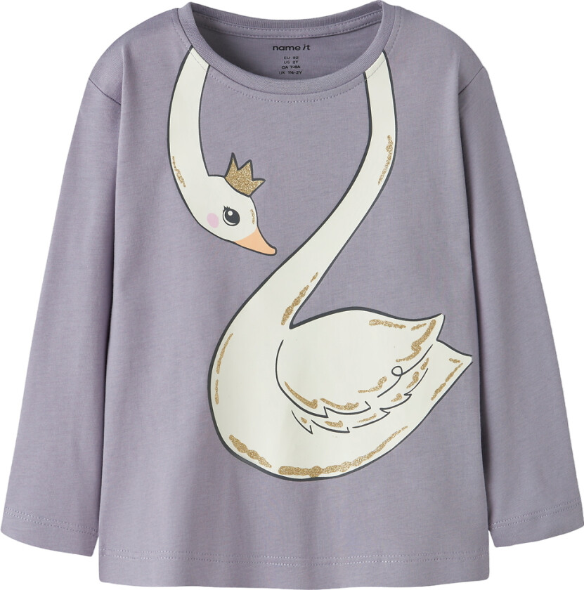 Genser - NmfValiane - Lavender Grå/Swan Princess - - 5 år (110) - Genser