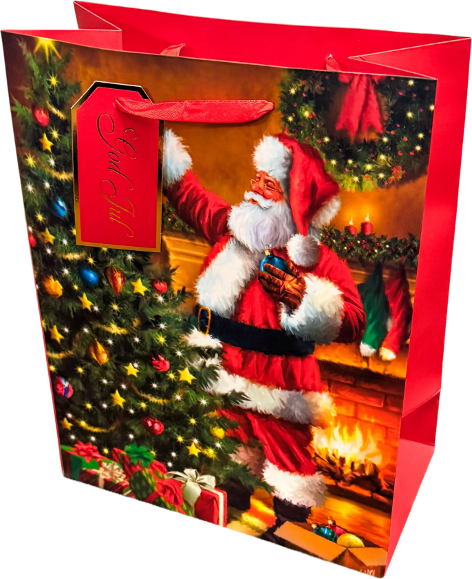 Gavepose Santa pynter tre M rød