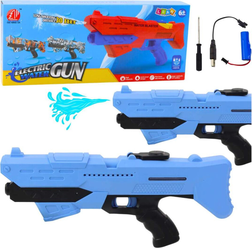 Elektrisk vannpistol, automatisk, blå, 10m rekkevidde