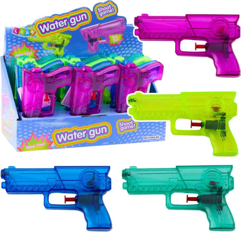 Liten gjennomsiktig vannpistol, rosa blågrønn blanding