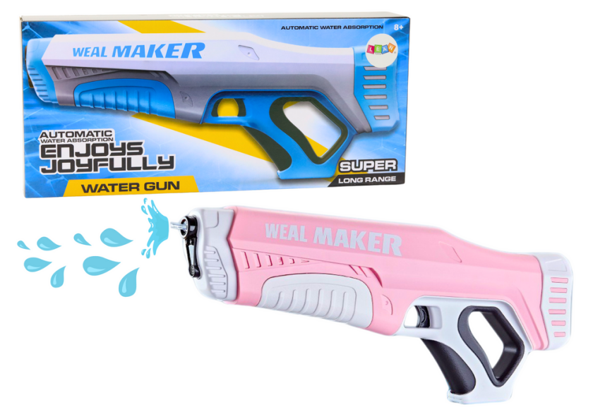 Automatisk vannpistol, rosa, 350 ml kapasitet