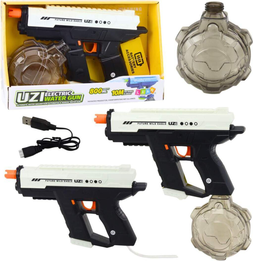 Elektrisk vannpistol, automatisk, 10 m rekkevidde, 800 ml kapasitet
