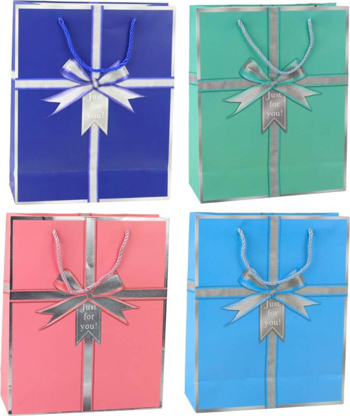Gavepose med sløyfe, bare for deg, 32 x 26 x 12 cm