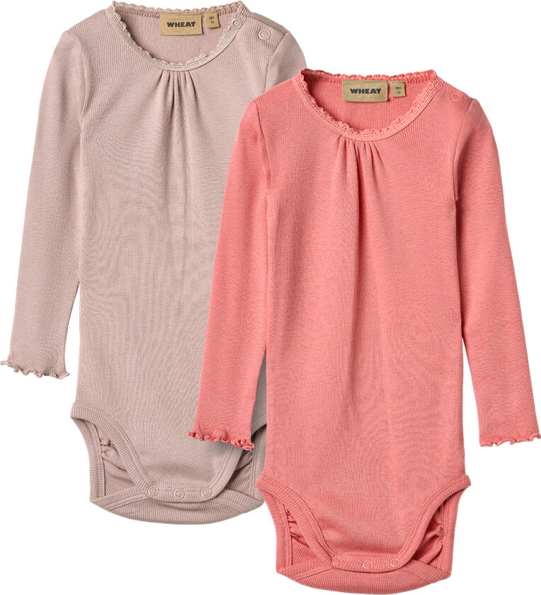 Body I/e - Rib - 2-pack - Lotta - Rosa Lilac - - 68 - Langermet Body