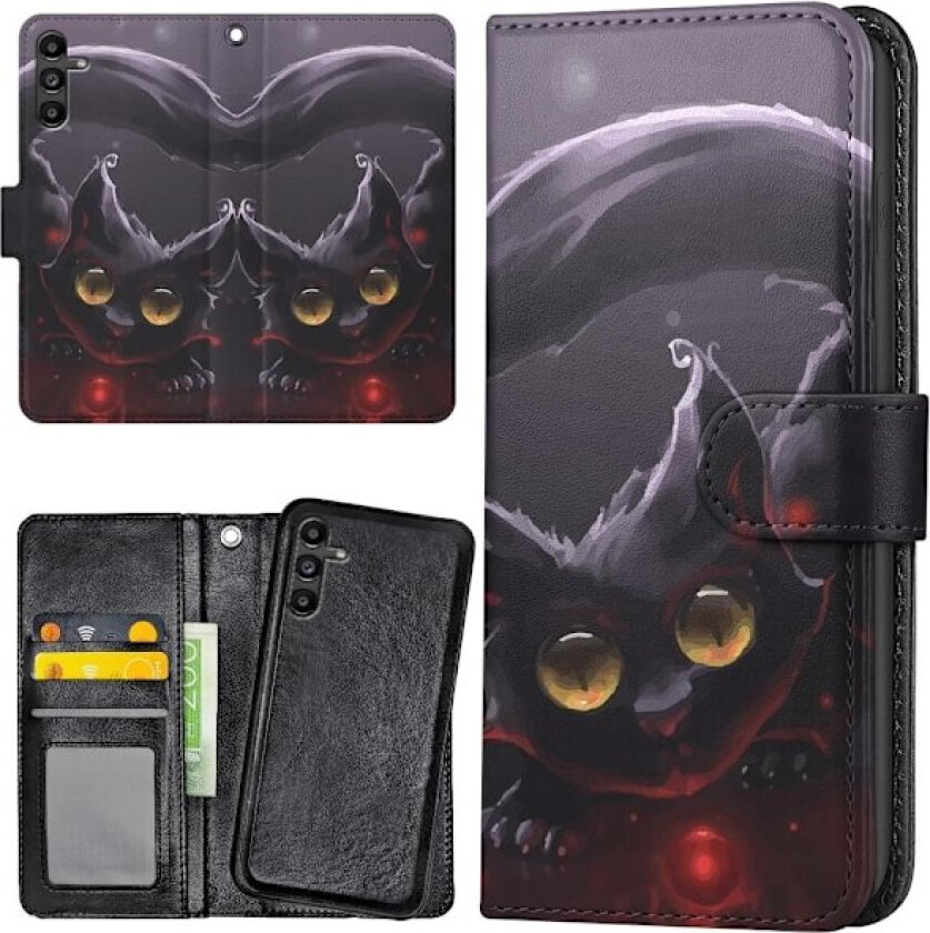 Samsung Galaxy A55 5G - Lommebok Deksel Svart Katt