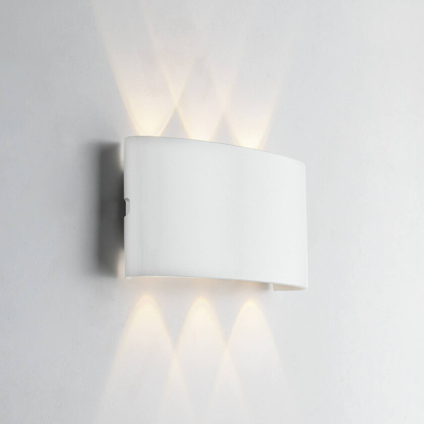 utendørs LED-vegglampe Betle, hvit, bredde 17 cm, metall, CCT