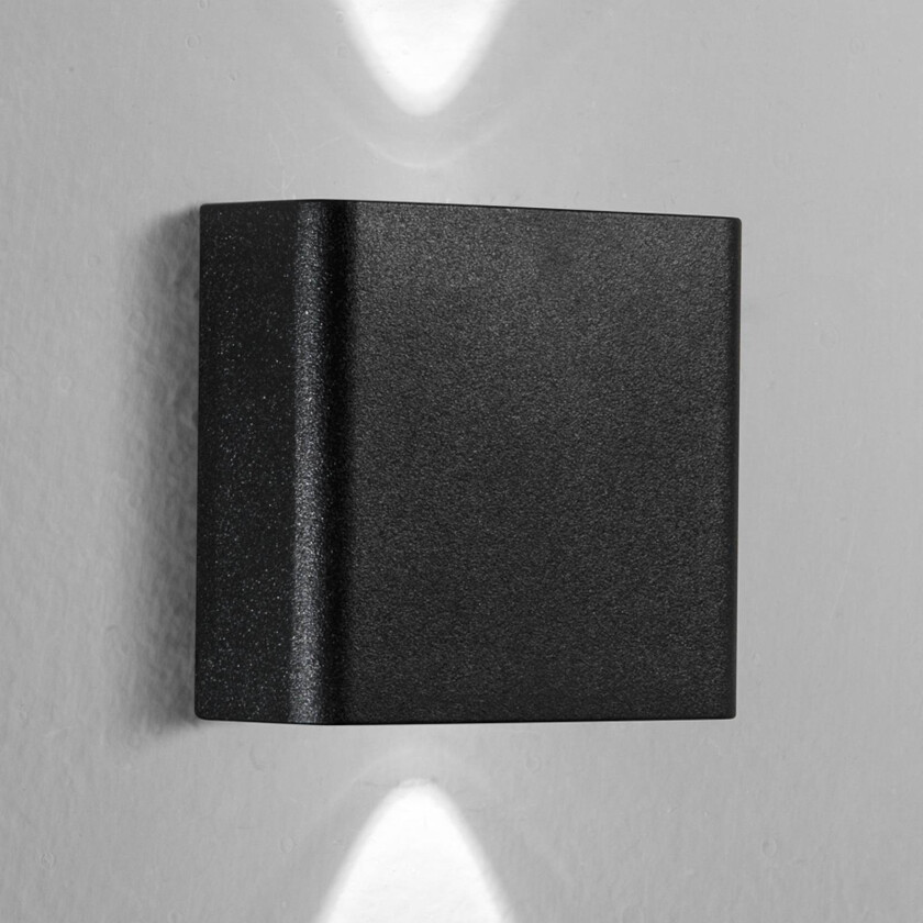 utendørs LED-vegglampe KLEIN, svart, bredde 11 cm, plast