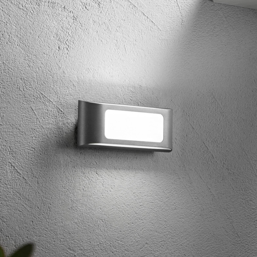 utendørs LED-vegglampe DESERT, antrasitt, bredde 25 cm, metall