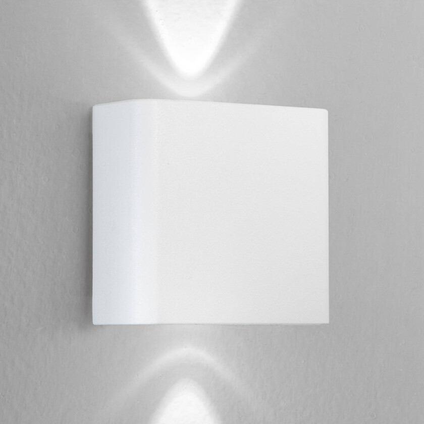 utendørs LED-vegglampe KLEIN, hvit, bredde 11 cm, plast