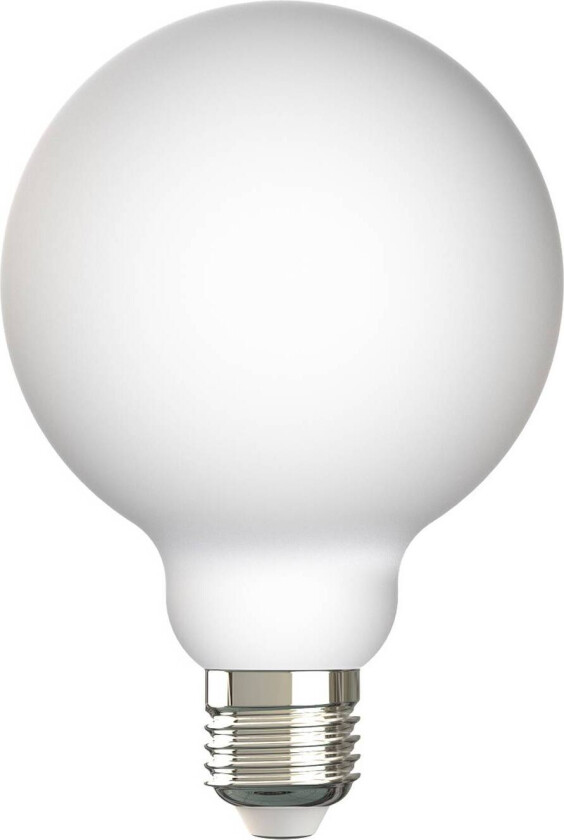 LED-pære, E27, G95, 7W, 2700K, porselen