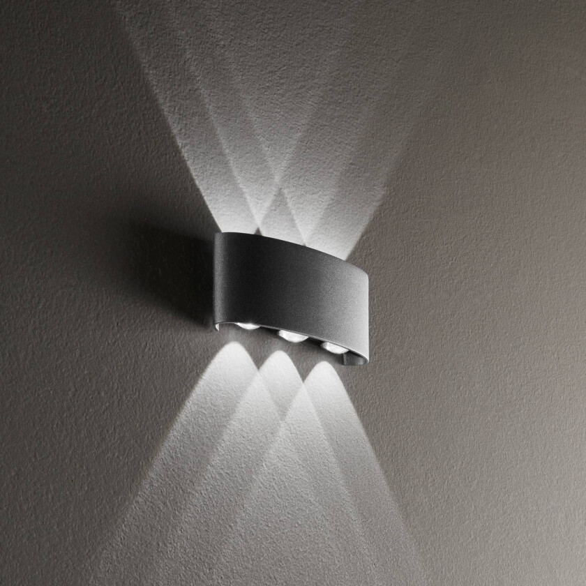 utendørs LED-vegglampe Betle, antrasitt Bredde 17 cm Metall CCT