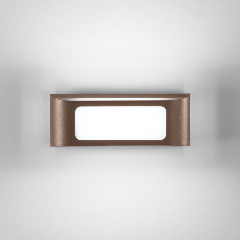 utendørs LED-vegglampe DESERT, bronsefarget, bredde 25 cm metall