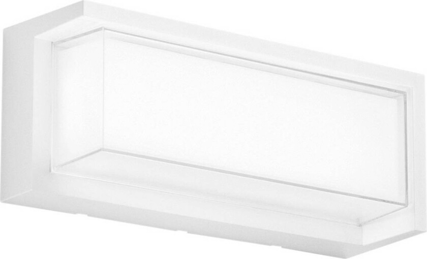 utendørs LED-vegglampe BLOCK, hvit, bredde 32 cm plast, CCT