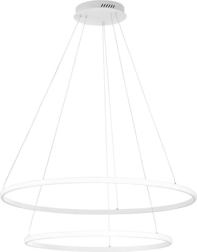 LED-pendellampe Axis, Ø 80/60 cm, hvit, metall, CCT