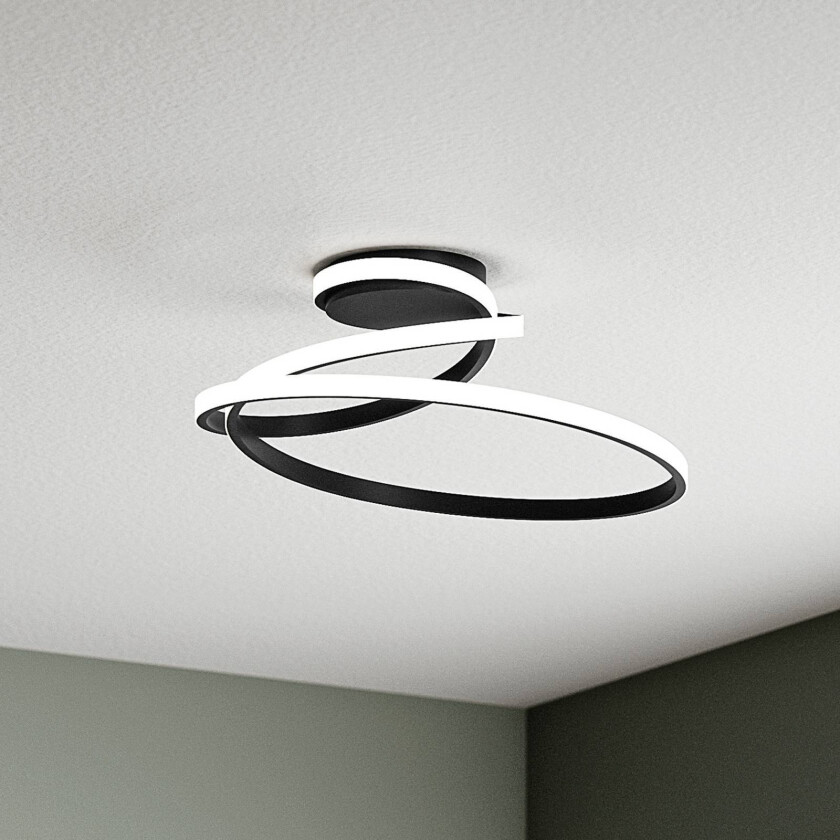 LED-taklampe COASTER, svart, lengde 50 cm, metall, CCT