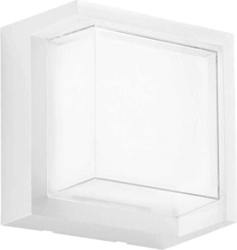 utendørs LED-vegglampe BLOCK, hvit, bredde 16 cm plast, CCT