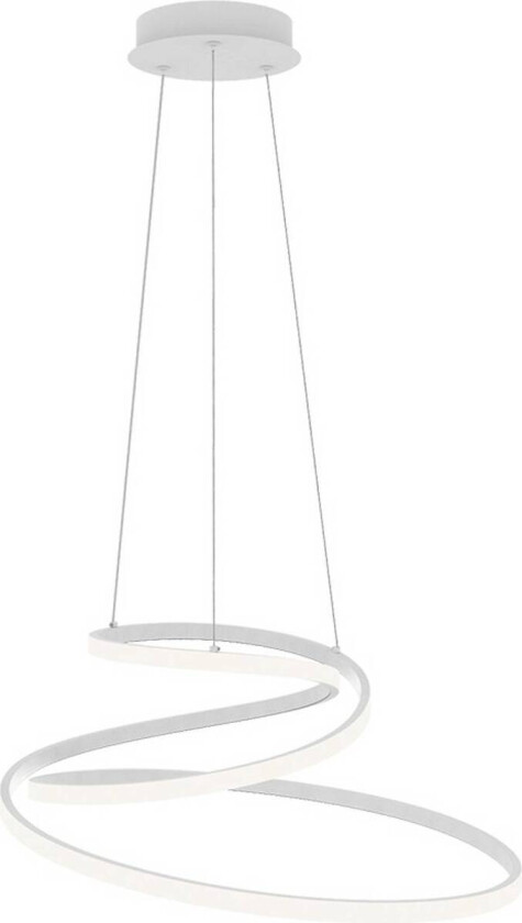LED-hengelampe COASTER, hvit, Ø 60 cm, metall, CCT