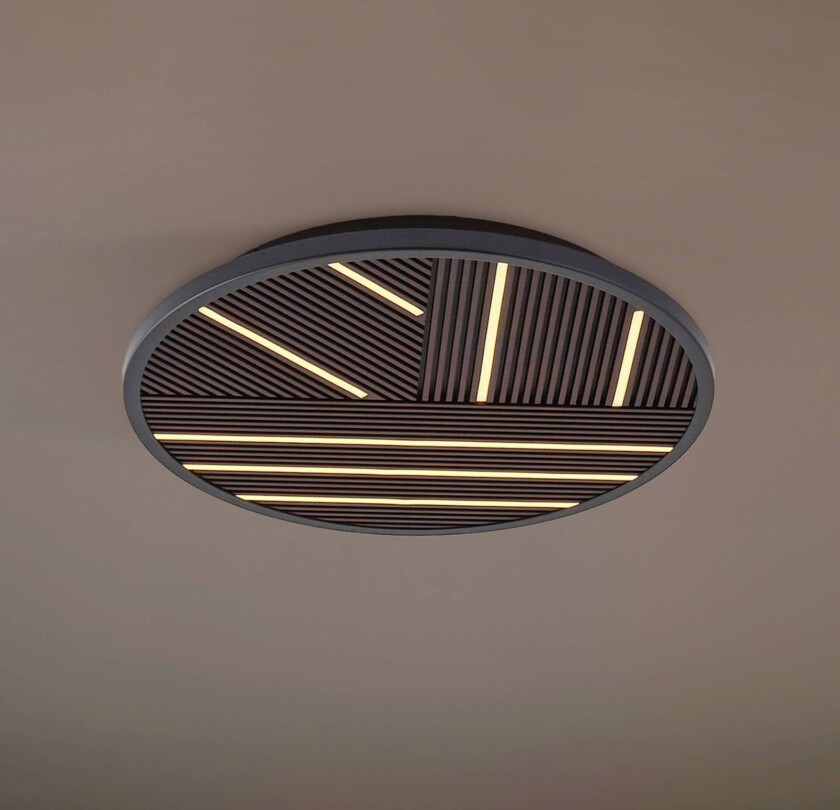 Lucande LED-taklampe Orven, tre, Ø 50 cm, dimbar