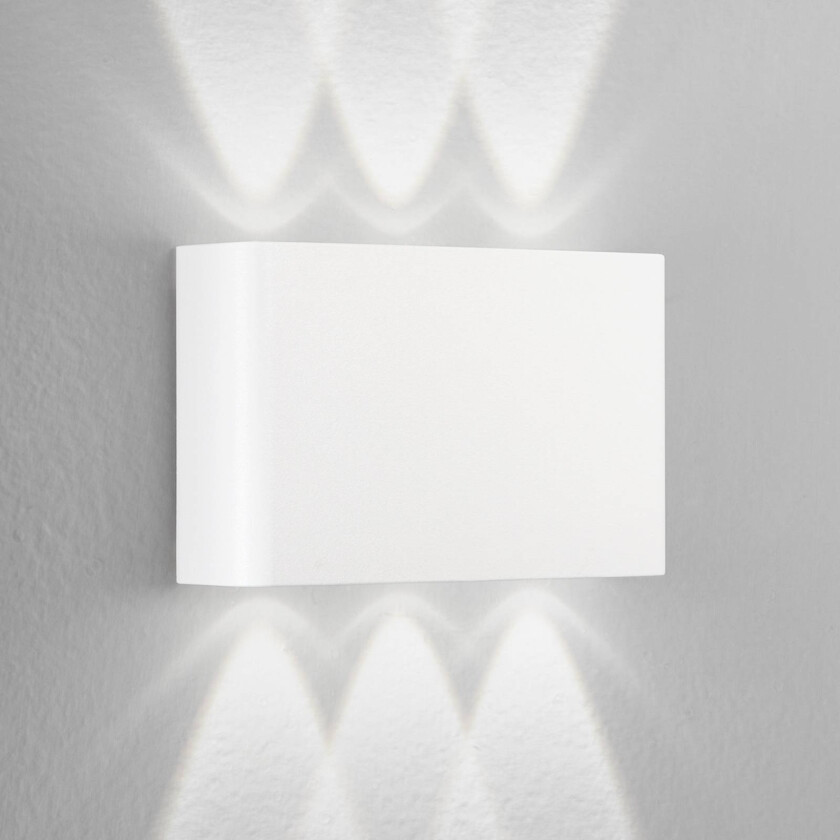 utendørs LED-vegglampe KLEIN, hvit, bredde 16 cm, plast