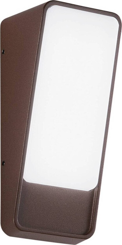 utendørs LED-vegglampe Coupe, bronsefarget, høyde 20 cm, metall