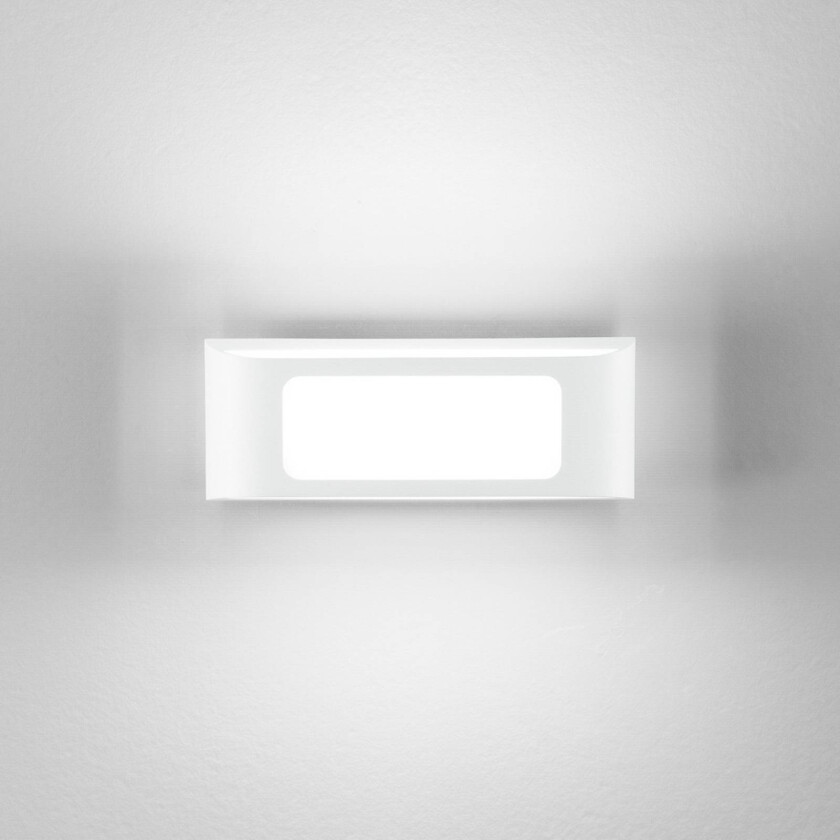 utendørs LED-vegglampe DESERT, hvit, bredde 25 cm, metall