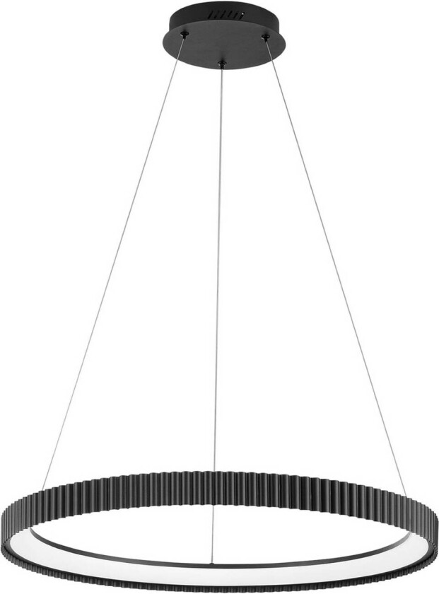 LED-pendellampe Niike, svart, Ø 70 cm, metall, CCT