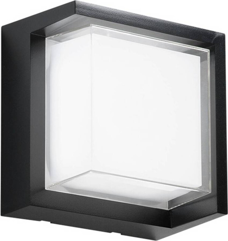 utendørs LED-vegglampe BLOCK, svart, 16 cm plast, CCT