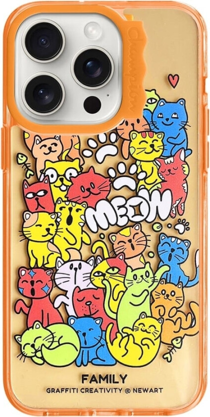 iPhone 14 Pro Max-etui Mønster Støtsikkert og fleksibelt støtsikkert beskyttende telefondeksel - Oransje / Dyr