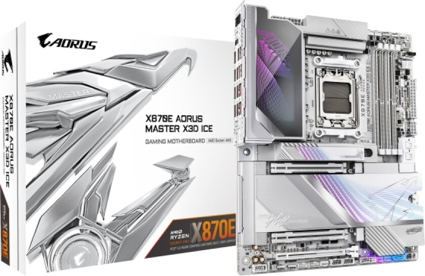 Bilde av AORUS - Hovedkort - ATX - Socket AM5 - AMD X870 Chipset - USB 3.2 Gen 1 - Bluetooth - innbygd grafikk (CPU kreves) - HD-lyd (8-kanalers)