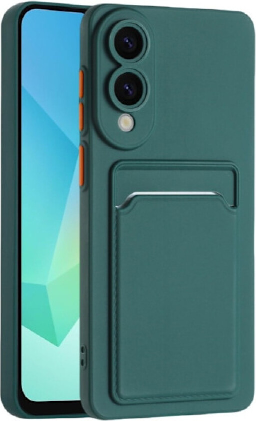 Samsung Galaxy S25 Edge-etui med kortspor Matt, fingeravtrykksfritt bakdeksel - Grønn