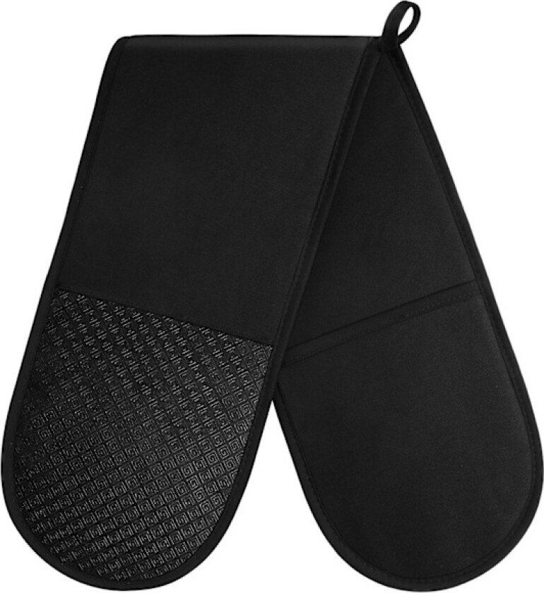 Deluxe Dobbel Grytevott, 250°C/482°F Varmebestandig BBQ Grytevotter, for Matlaging Baking Grilling - Svart
