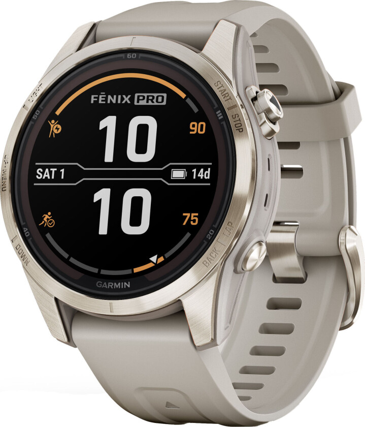 fenix 7S Pro – Sapphire Solar Edition, Soft Gold, GPS smartklokke, unisex Soft Gold