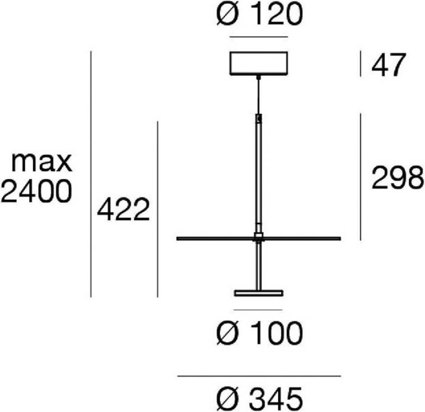 LED-hengelampe Stilo_P, svart, Ø 35 cm, IP40