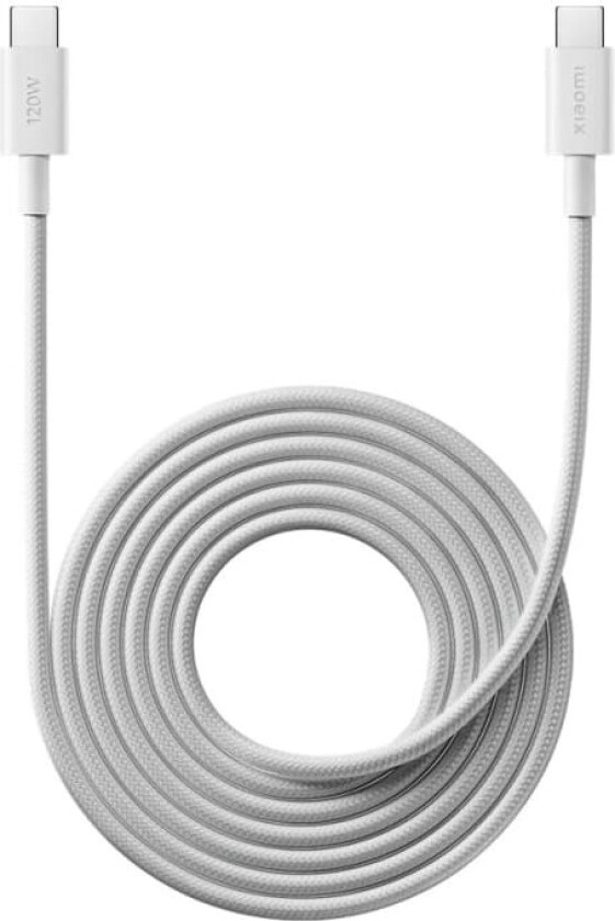Xiaomi - USB-kabel - 24 pin USB-C (hann) til 24 pin USB-C (hann) - USB 2.0 - 6 A - Fast Charging up to 120W, secure - hvit