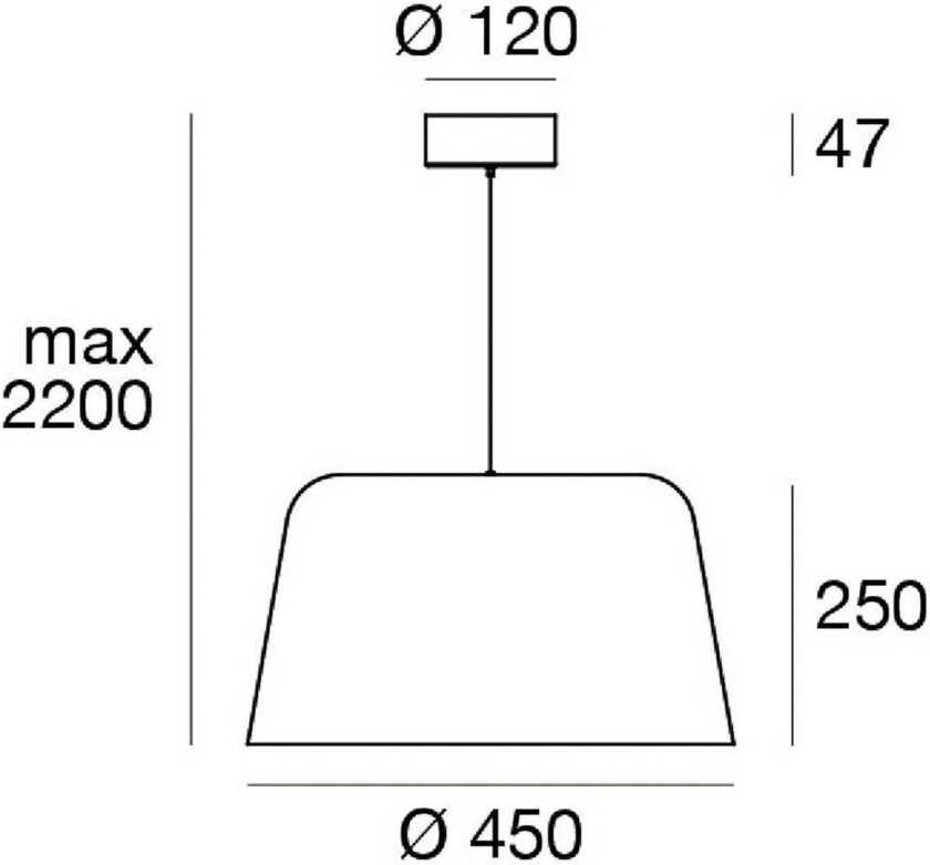 LED-hengelampe Delfi_P, svart, Ø 45 cm, metall
