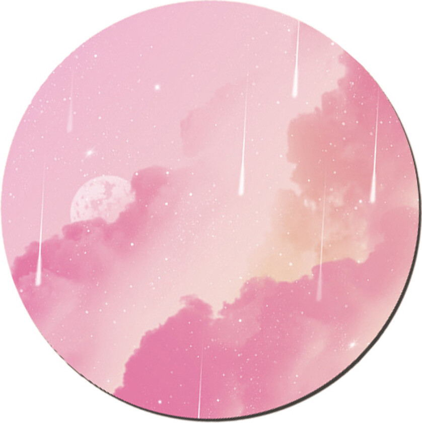Rund musematte med sydde kanter Pink L