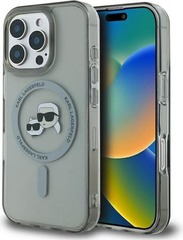 IML Metal Karl&Choupette Head MagSafe-etui i metall for iPhone 16 Pro - Svart