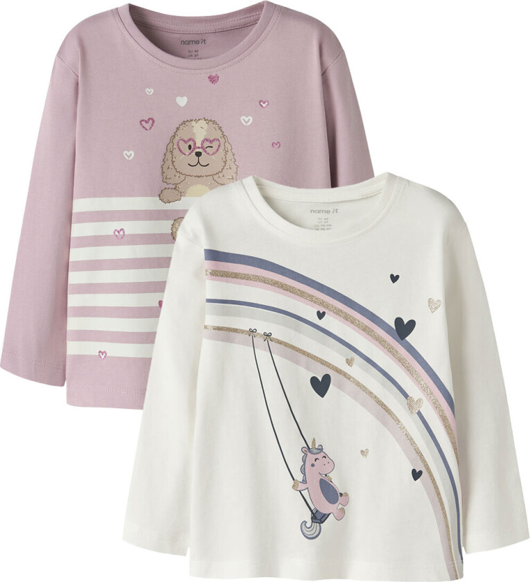 Genser - 2-pack - NmfValiane - Cloud Danser/Dawn Rosa - - 2 år (92) - Genser