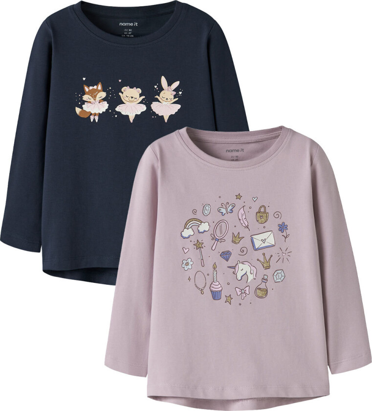 Genser - 2-pack - NmfVix - Dawn Rosa/Navy Blazer - - 3 år (98) - Genser